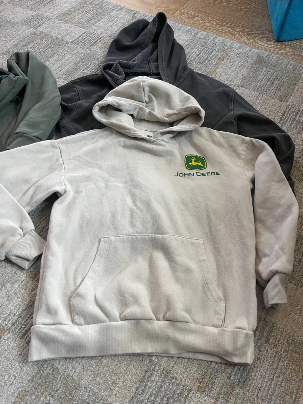 Lot of 4 boys M 8 hoodie John Deere target art class grey zip up pullover